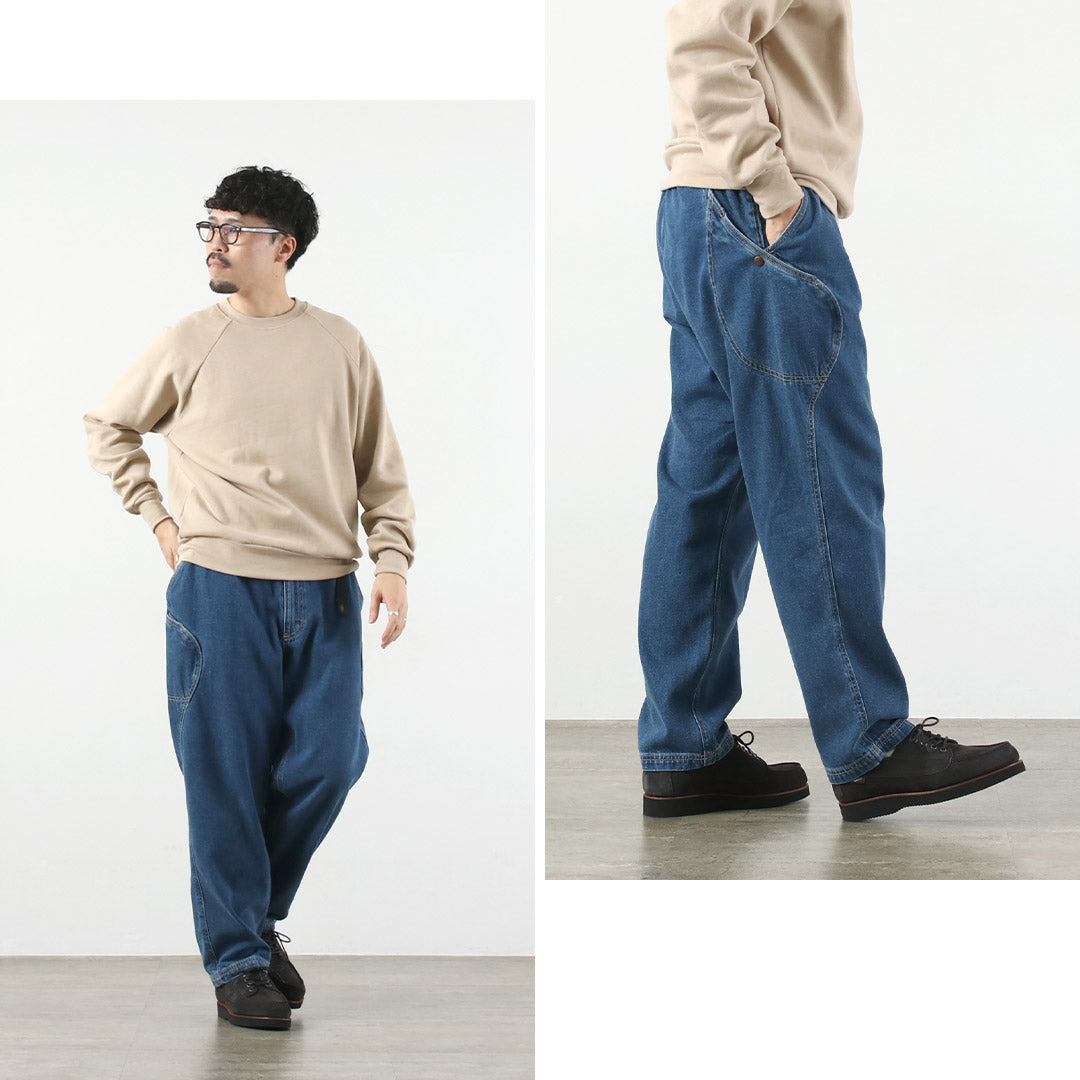 GOHEMP / Pantalones Explorador Altos De Mezclilla De Algodón De Cáñamo De 12 Oz Lavado Usado