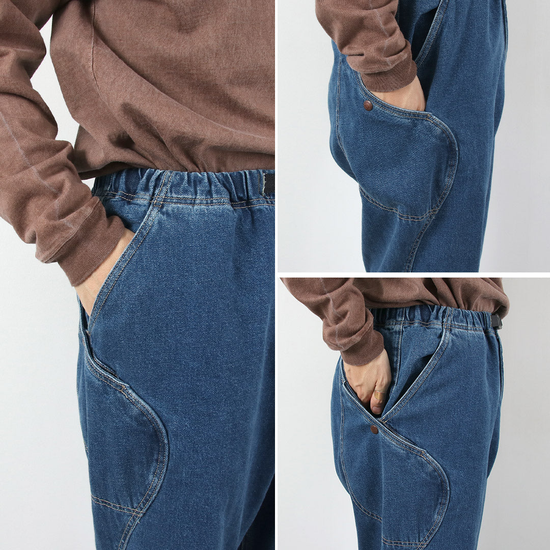 GOHEMP / Pantalones Explorador Altos De Mezclilla De Algodón De Cáñamo De 12 Oz Lavado Usado