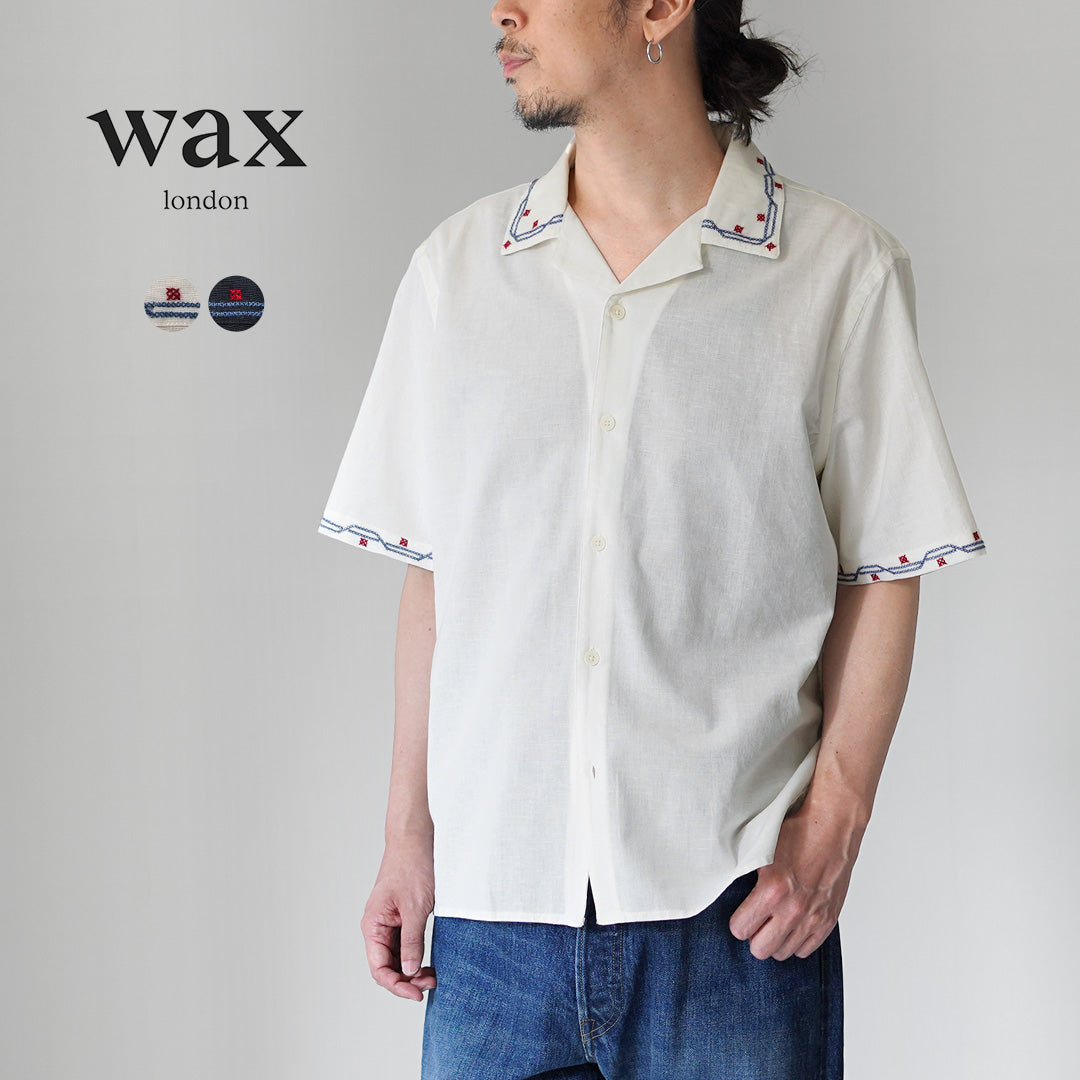 WAX LONDON / Didcot Embroidered Short Sleeve Shirt