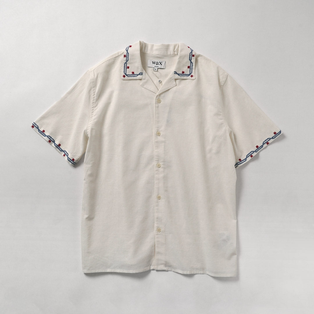 WAX LONDON / Didcot Embroidered Short Sleeve Shirt