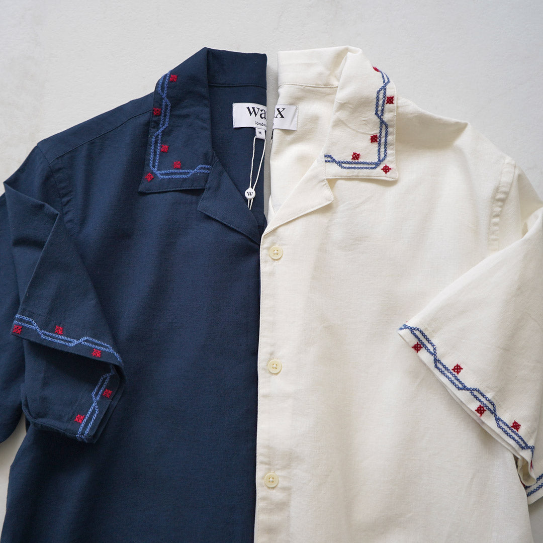 WAX LONDON / Didcot Embroidered Short Sleeve Shirt