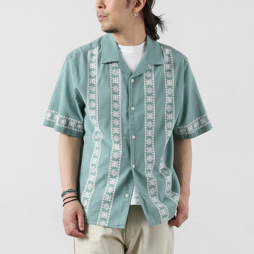 WAX LONDON / Didcot Short Sleeve Shirt - Placement Border