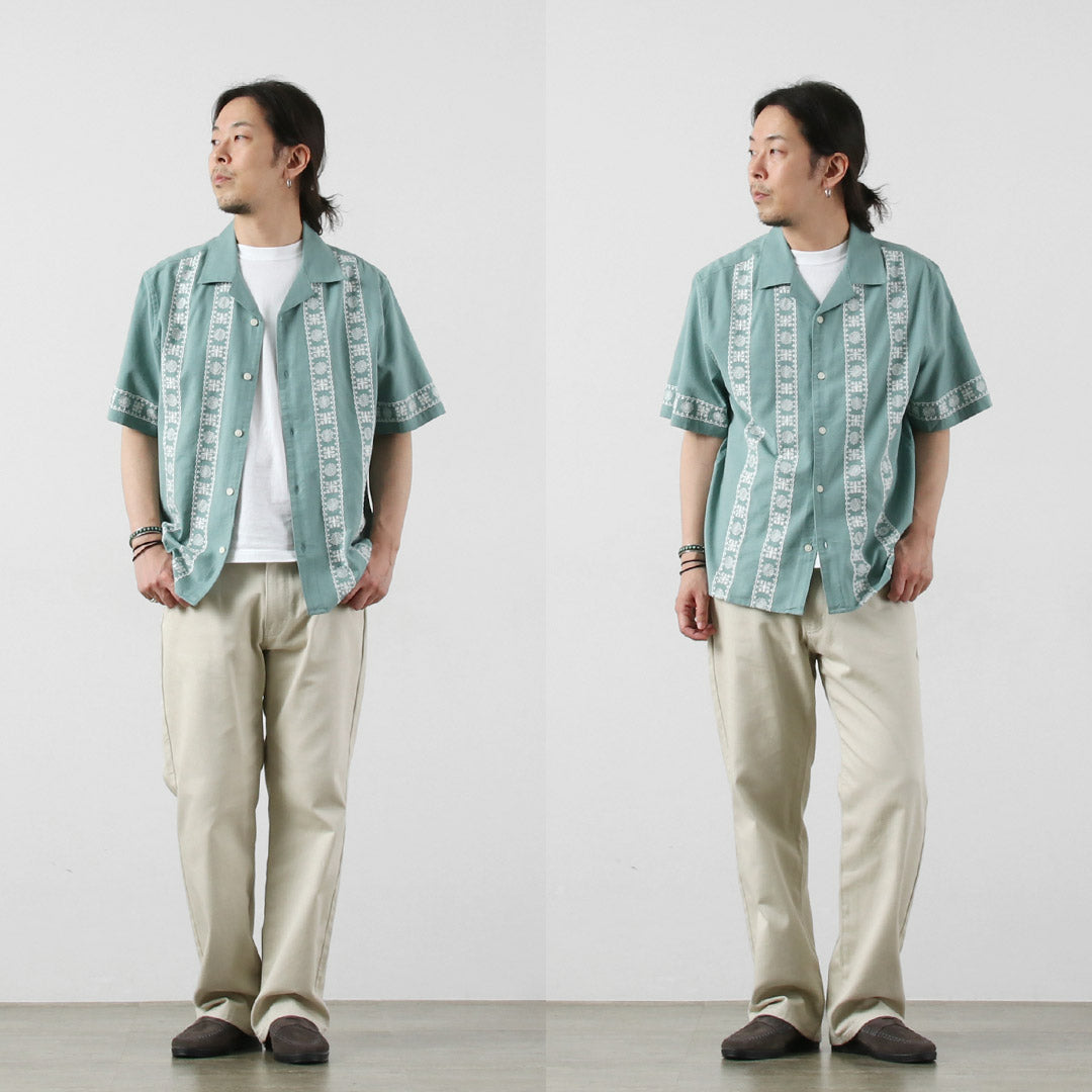 WAX LONDON / Didcot Short Sleeve Shirt - Placement Border