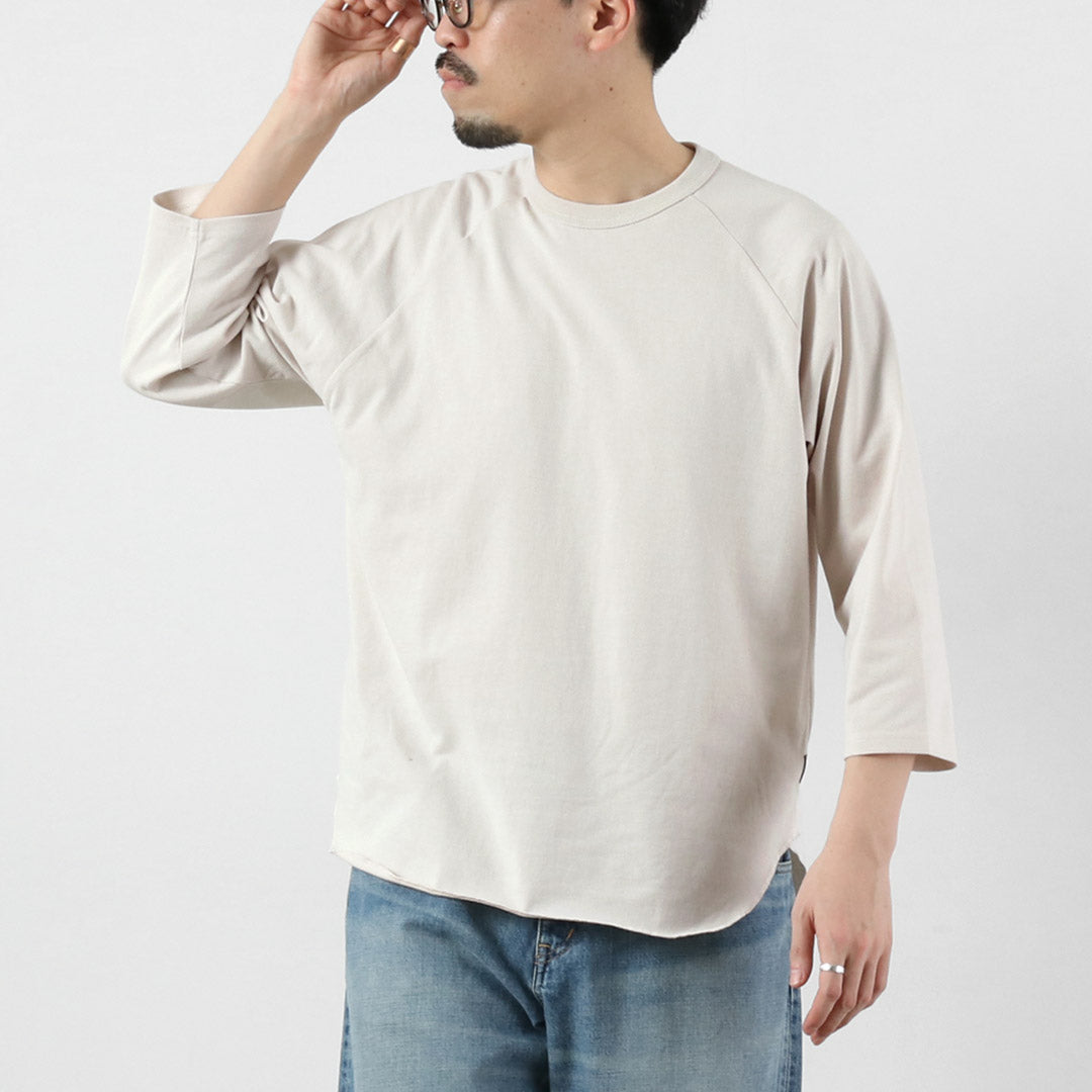 HEALTHKNIT / HEALTHKNIT × RAG Camiseta exclusiva de manga 3/4 raglán con cuello redondo Jersey seco de punta abierta Acabado desodorante antibacteriano