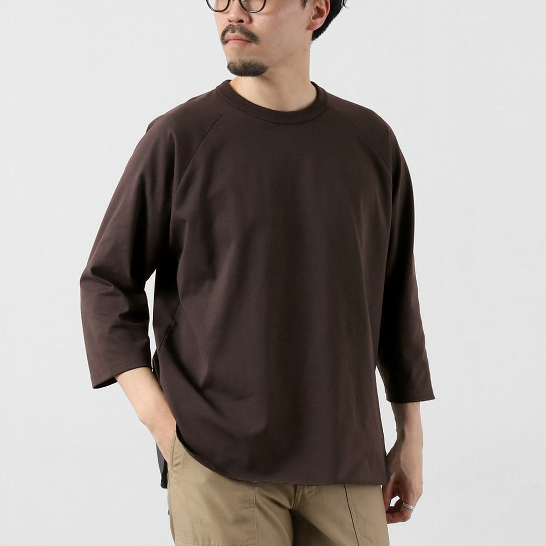 HEALTHKNIT / HEALTHKNIT × RAG Camiseta exclusiva de manga 3/4 raglán con cuello redondo Jersey seco de punta abierta Acabado desodorante antibacteriano