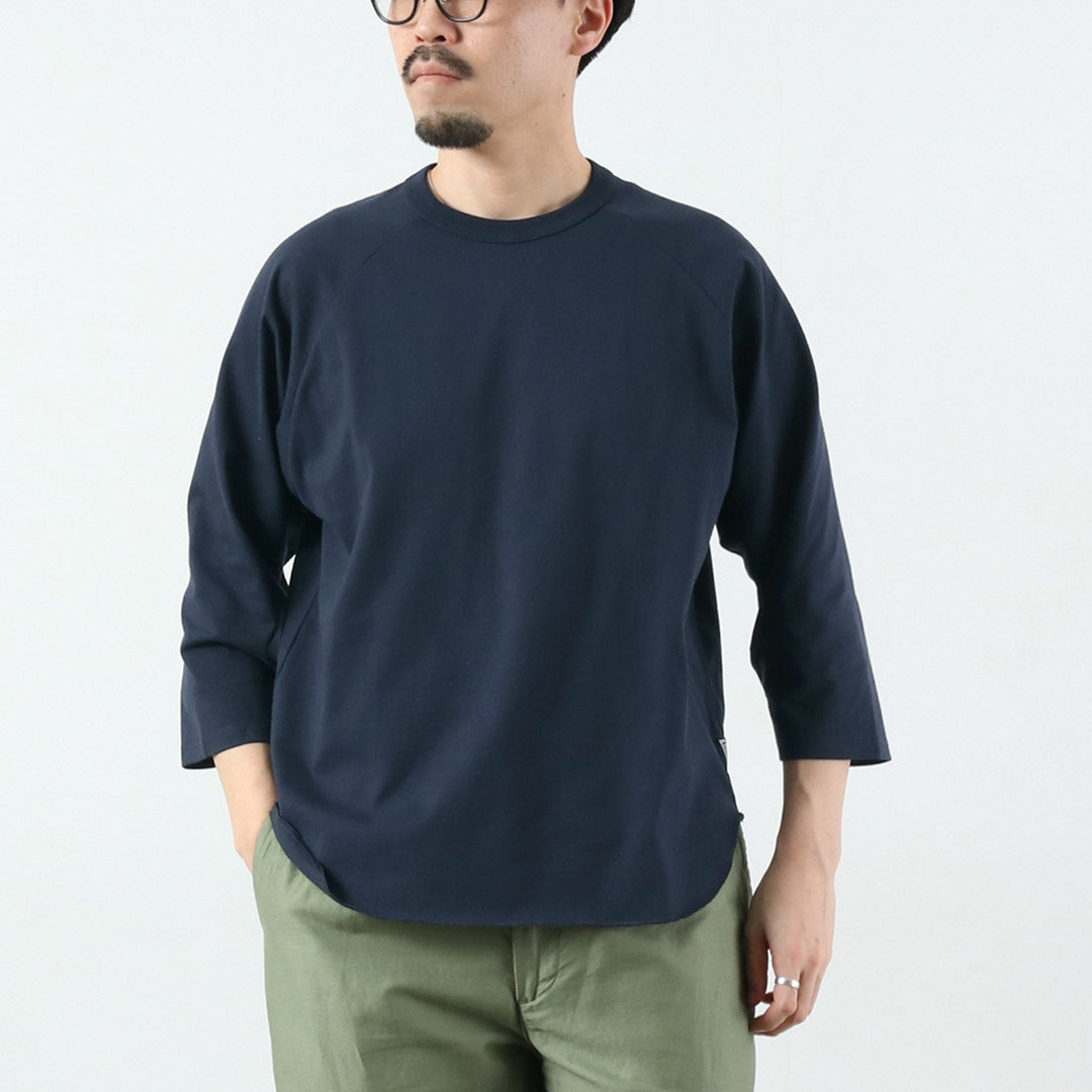 HEALTHKNIT / HEALTHKNIT × RAG Camiseta exclusiva de manga 3/4 raglán con cuello redondo Jersey seco de punta abierta Acabado desodorante antibacteriano