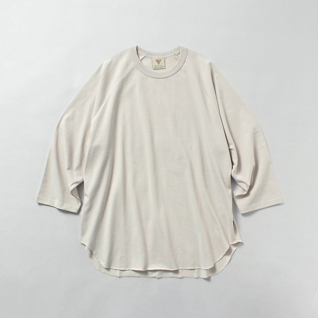 HEALTHKNIT / HEALTHKNIT × RAG T-shirt exclusif à manches 3/4 et col rond raglan Jersey sec à extrémités ouvertes Finition désodorisante antibactérienne