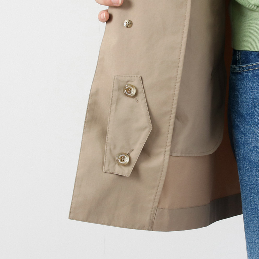 VÊTEMENTS MÉTÉO TRADITIONNELS / Manteau Balmacaan en taffetas de polyester léger boutonné Derby