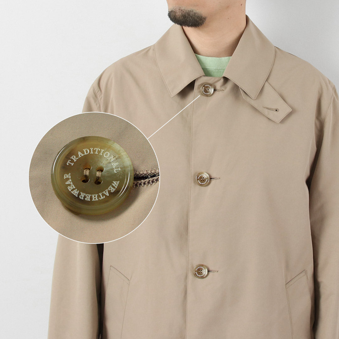 VÊTEMENTS MÉTÉO TRADITIONNELS / Manteau Balmacaan en taffetas de polyester léger boutonné Derby