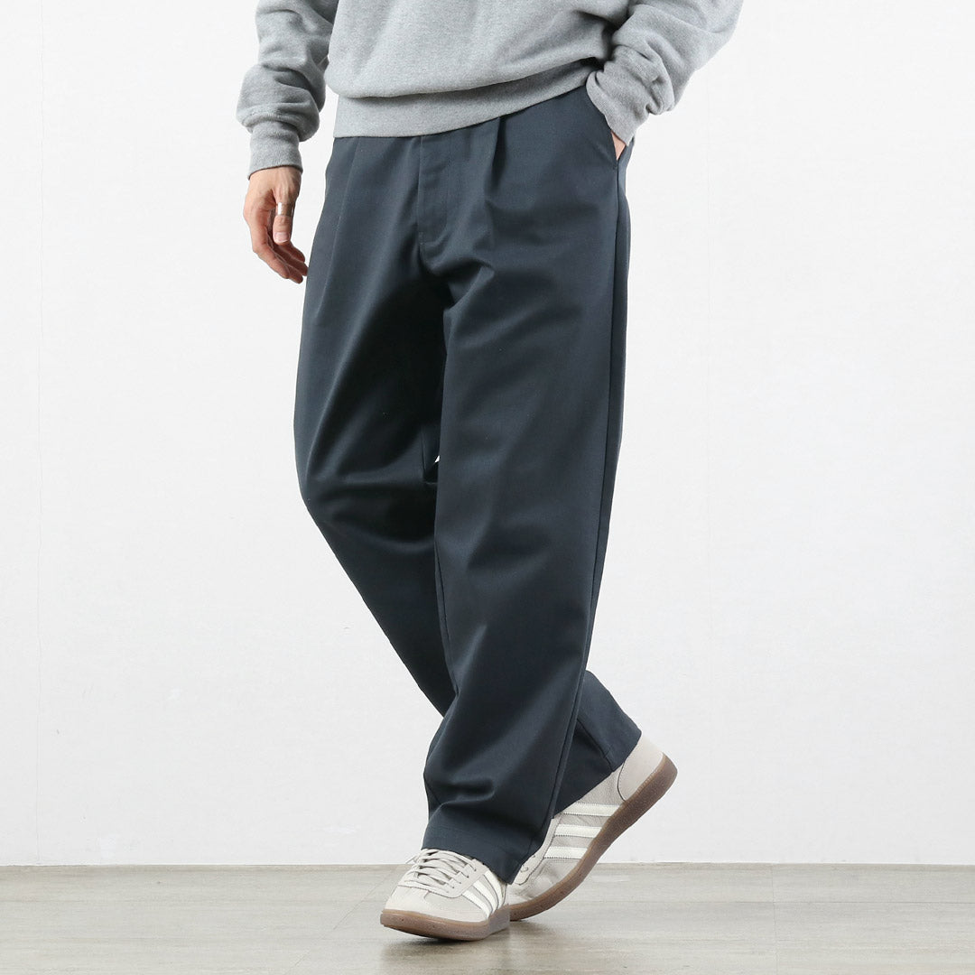 UNIVERSAL OVERALL / Heritage T/C Relax 1-Tuck Pants Bio-Wash STONE CARVER Chino Pants