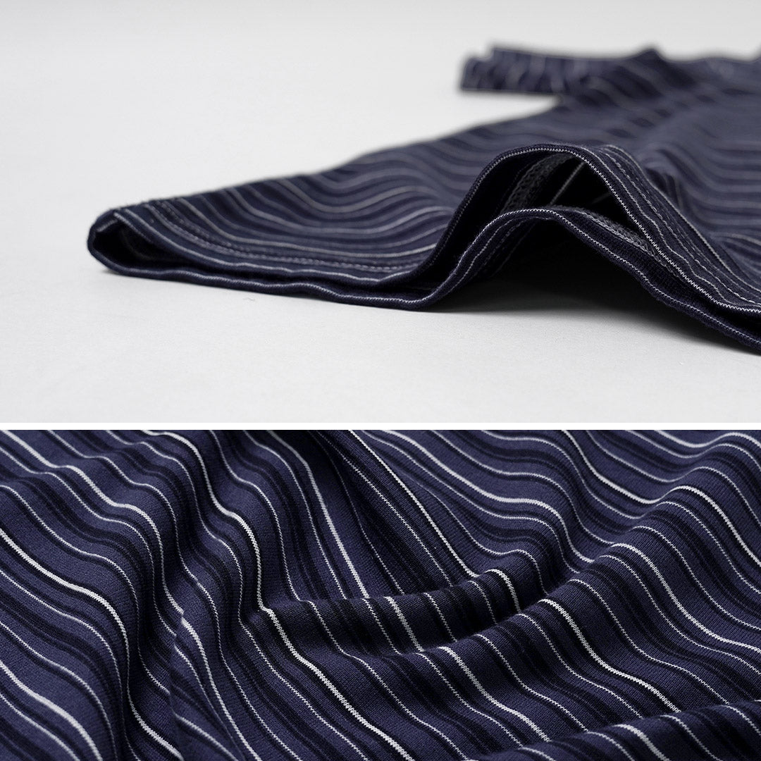 YONETOMI NEW BASIC / Garment-Dyed Striped Short Sleeve T-Shirt