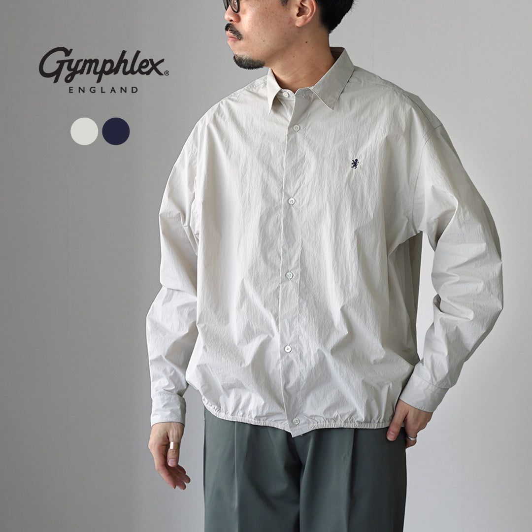 GYMPHLEX / Nylon Taslan Long-Sleeve Gathered Shirt