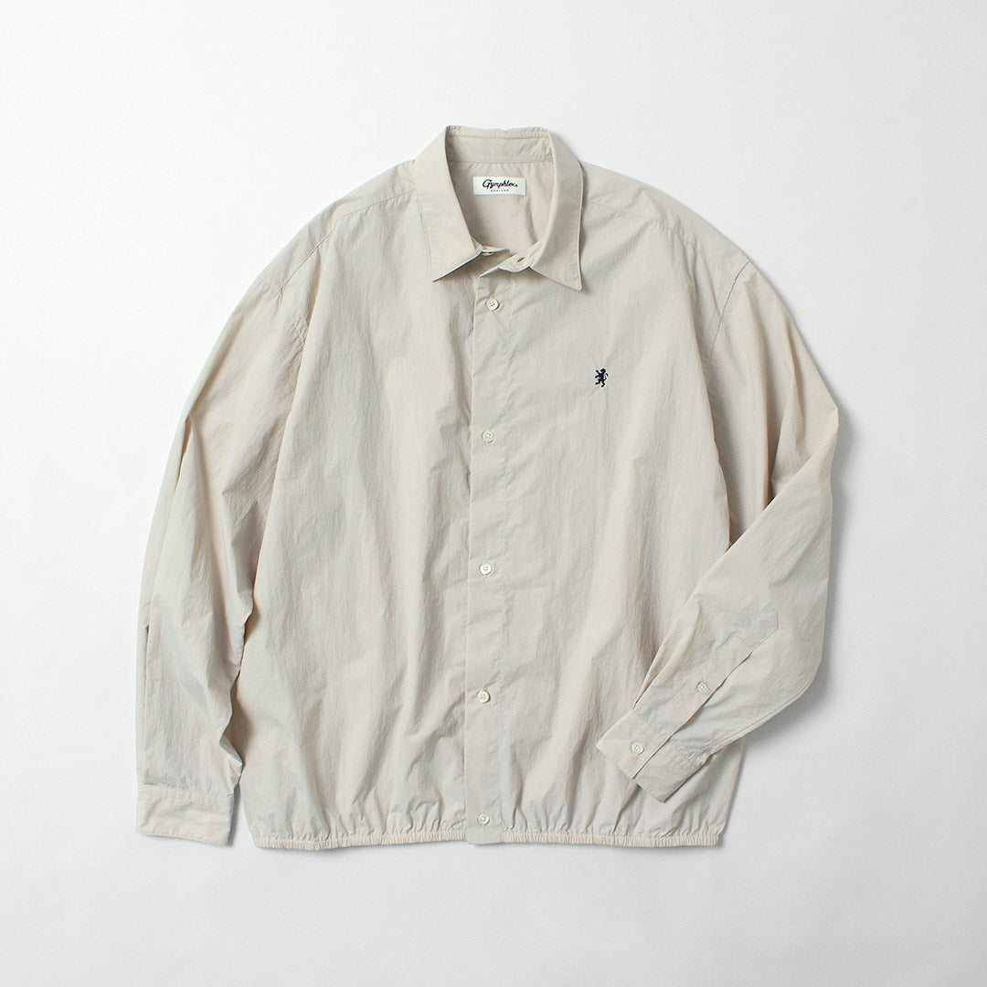 GYMPHLEX / Nylon Taslan Long-Sleeve Gathered Shirt