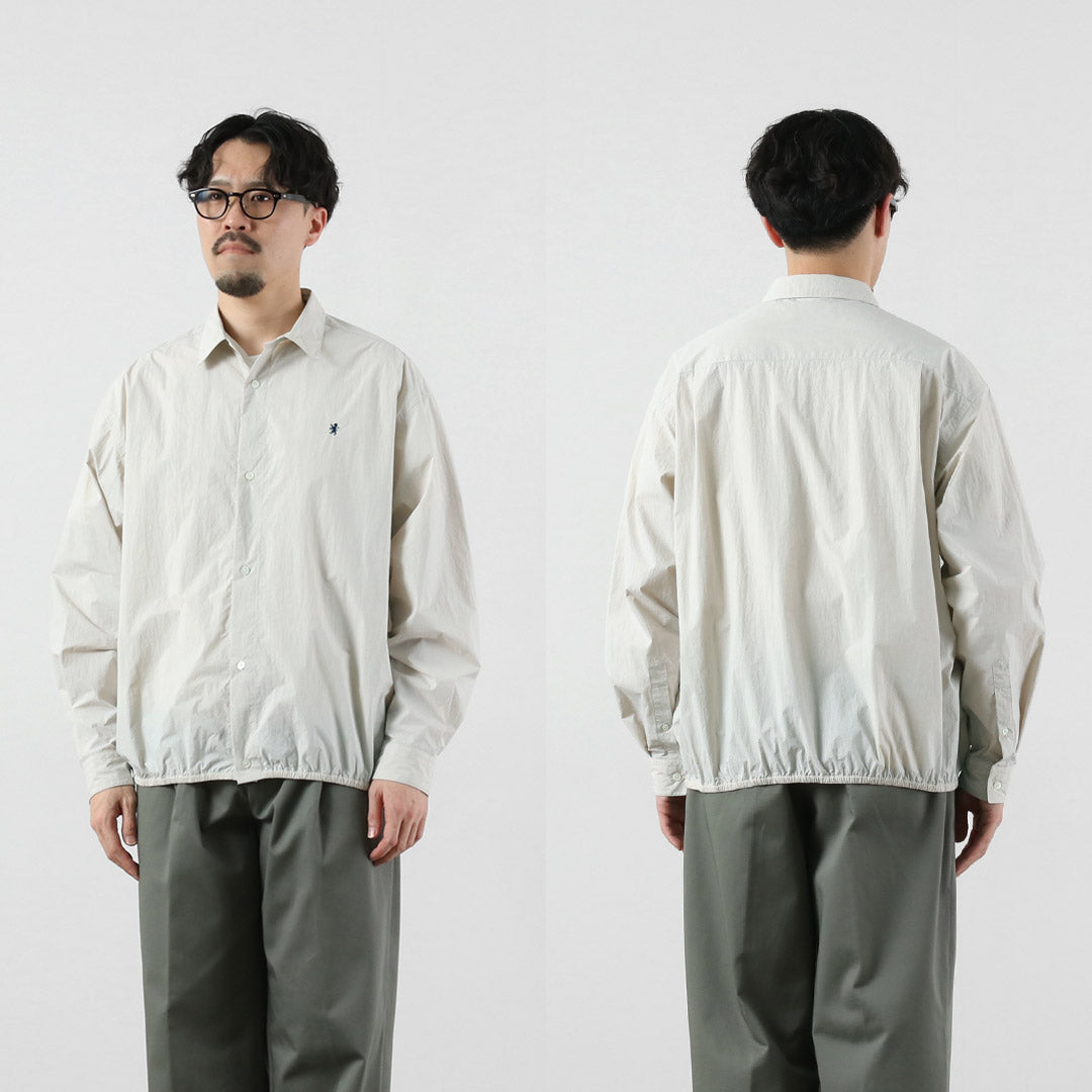 GYMPHLEX / Nylon Taslan Long-Sleeve Gathered Shirt