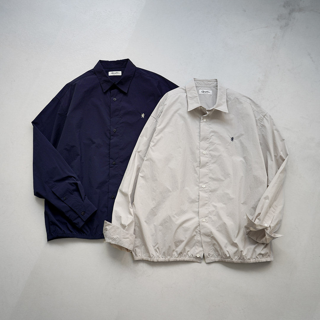 GYMPHLEX / Nylon Taslan Long-Sleeve Gathered Shirt