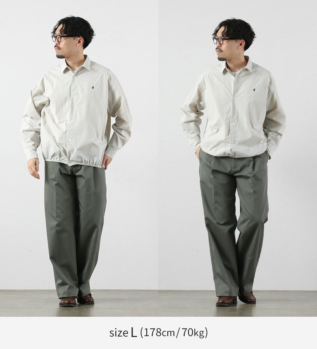 GYMPHLEX / Nylon Taslan Long-Sleeve Gathered Shirt