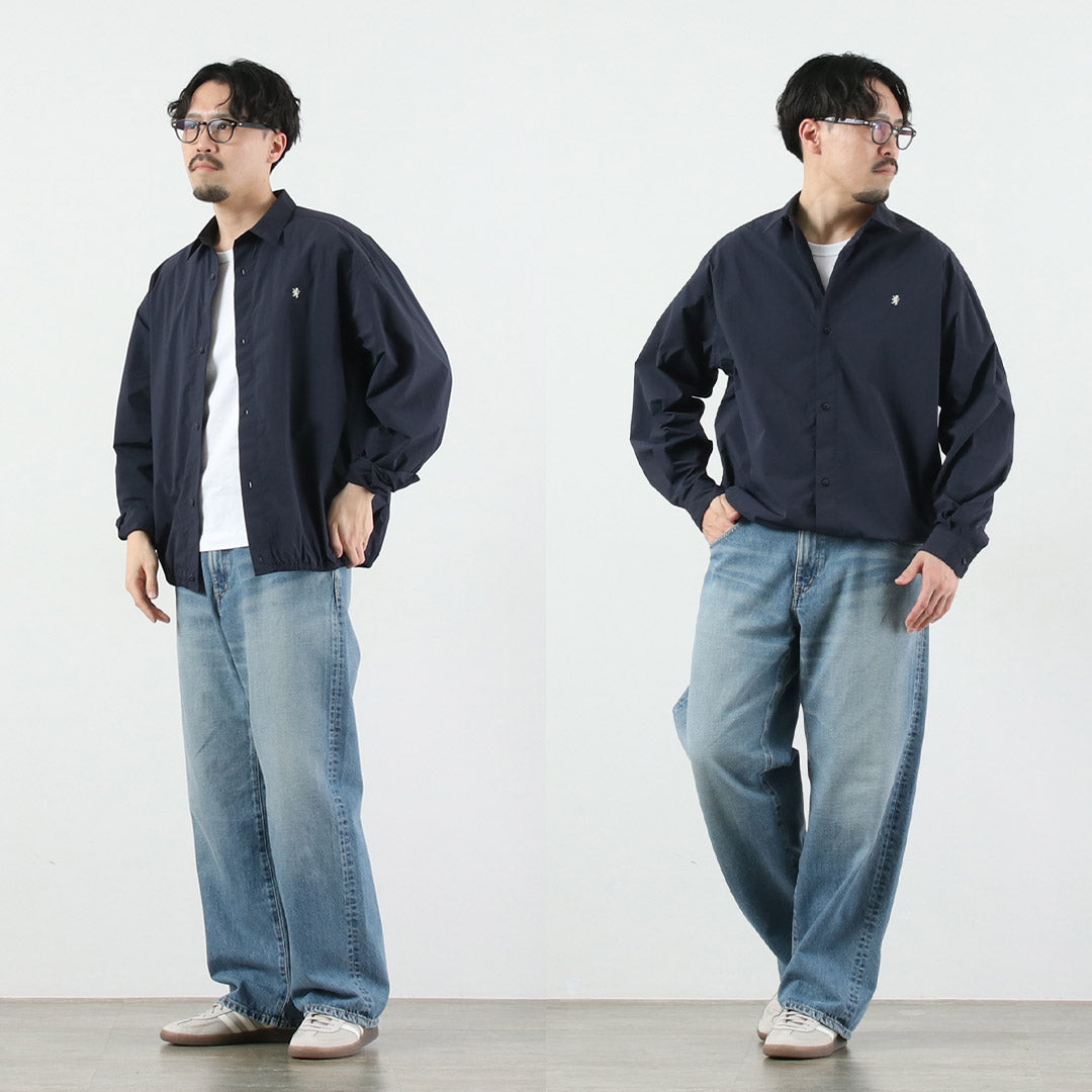GYMPHLEX / Nylon Taslan Long-Sleeve Gathered Shirt