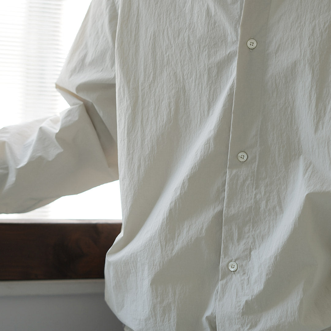 GYMPHLEX / Nylon Taslan Long-Sleeve Gathered Shirt
