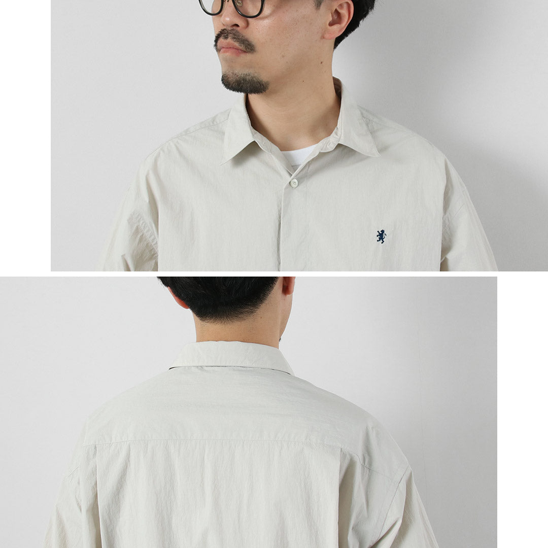 GYMPHLEX / Nylon Taslan Long-Sleeve Gathered Shirt