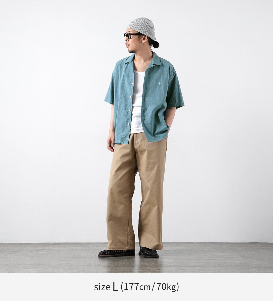 GYMPHLEX / Open Collar Short Sleeve Shirt