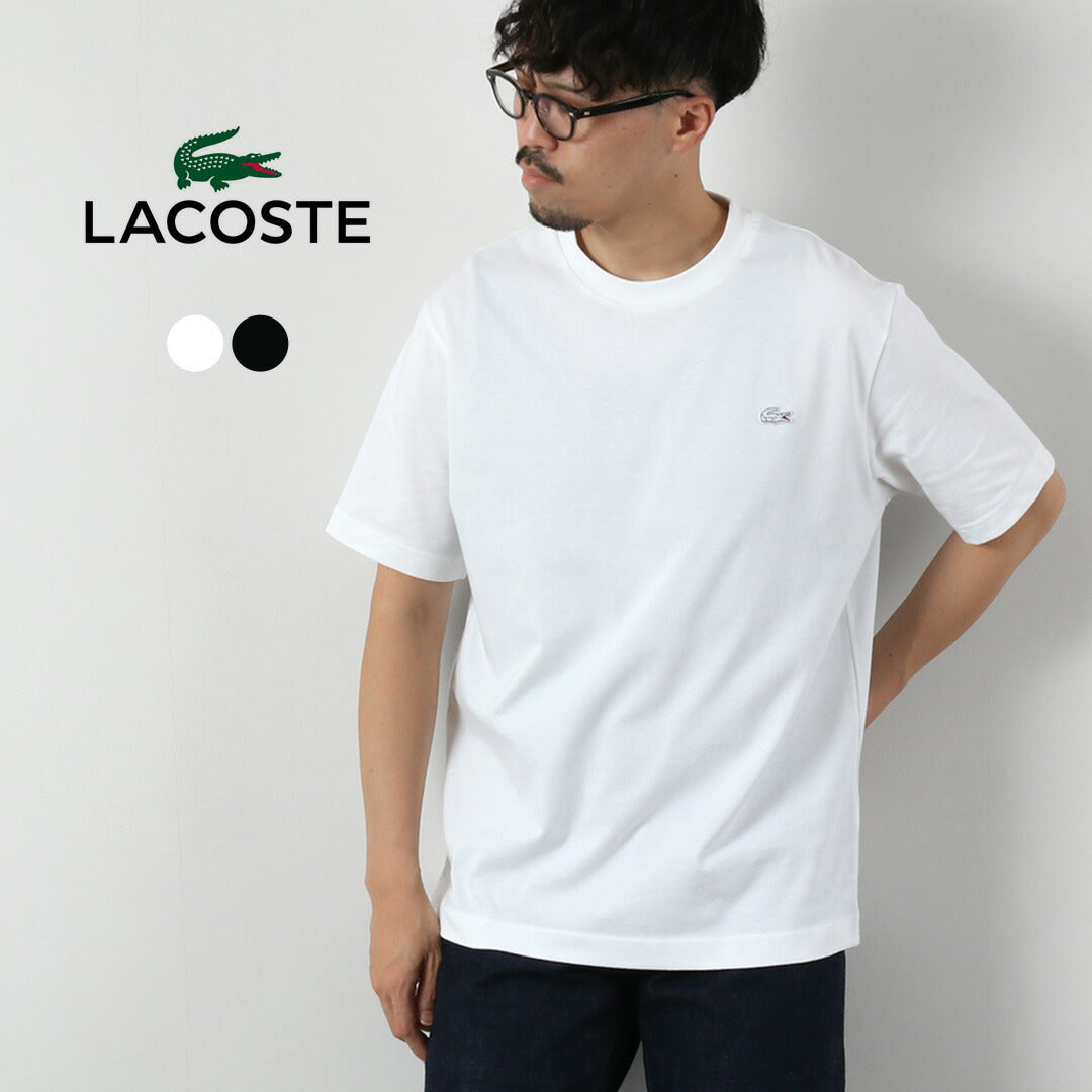 LACOSTE / Camiseta con cuello redondo y silueta de cocodrilo