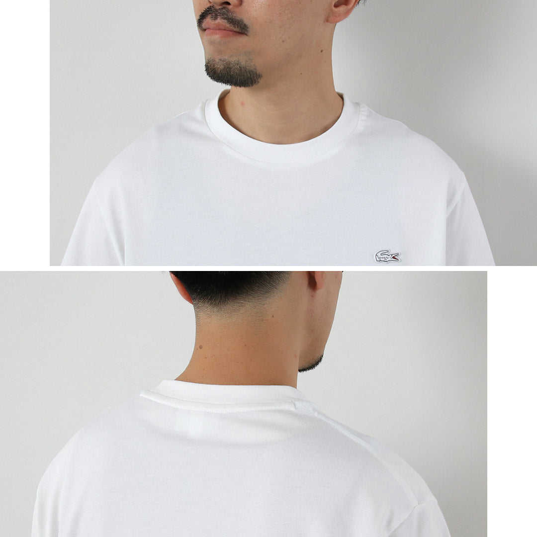 LACOSTE / Camiseta con cuello redondo y silueta de cocodrilo