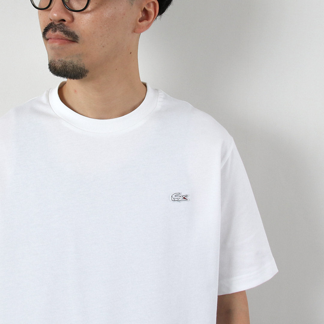 LACOSTE / Camiseta con cuello redondo y silueta de cocodrilo