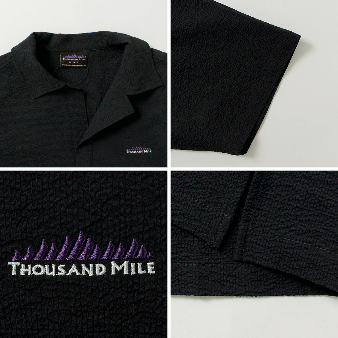 THOUSAND MILE / Short Sleeve Seersucker Skipper Shirt