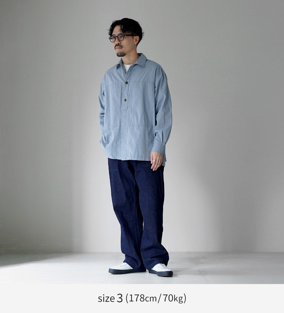 FUJITO / 陸軍襯衫 – 扭曲希瑟布邊青年布