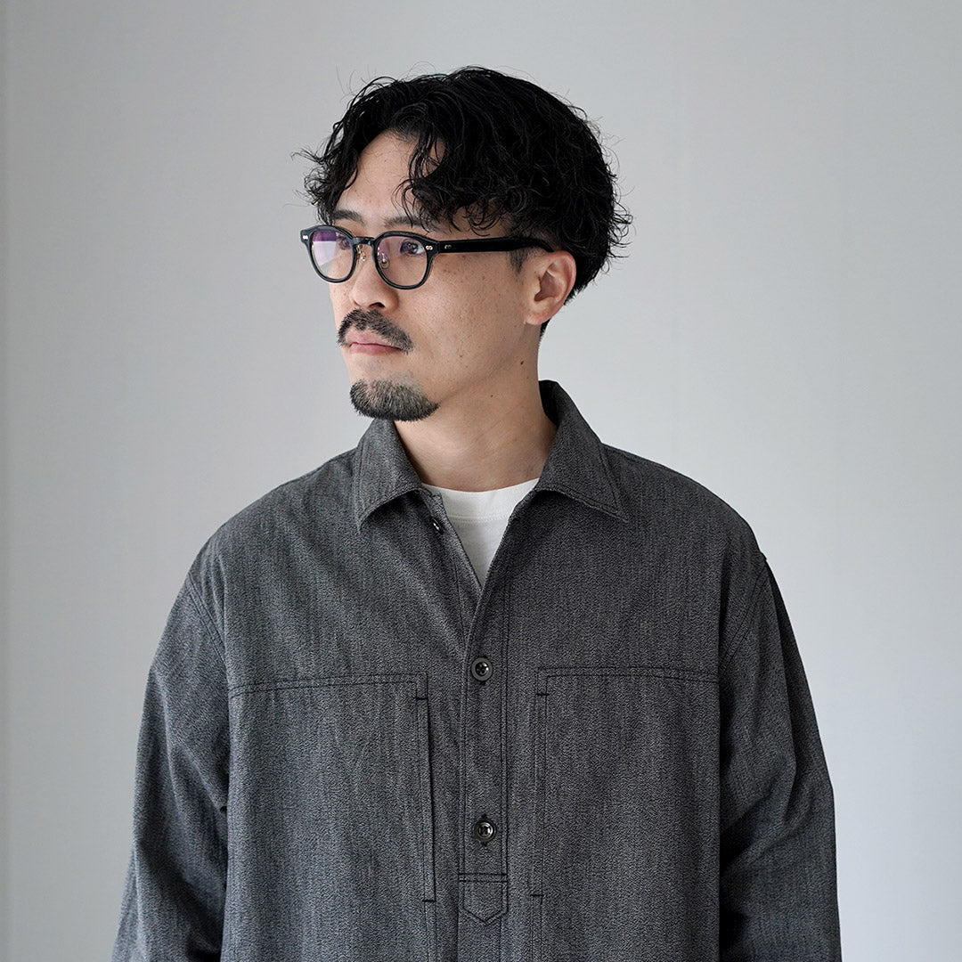 FUJITO / 陸軍襯衫 – 扭曲希瑟布邊青年布