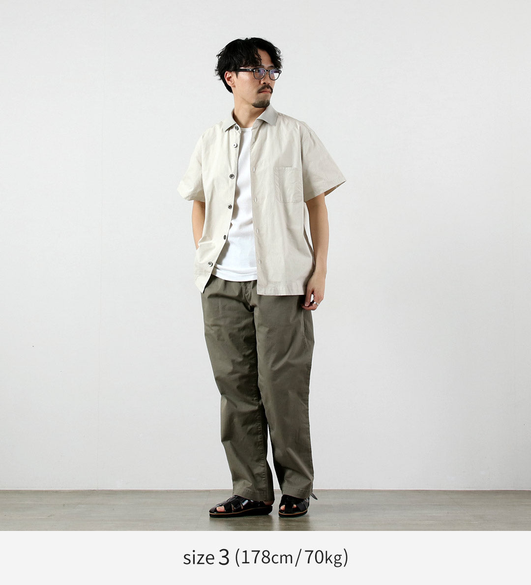 FUJITO / Rib-Collar Ripstop Shirt
