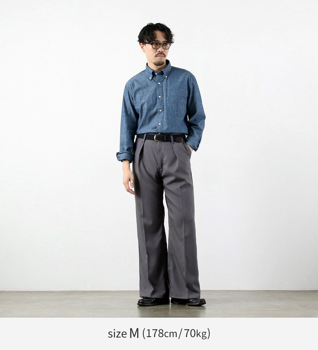 WRANGLER / 런처 와이드 폴리에스터 트윌 슬랙스