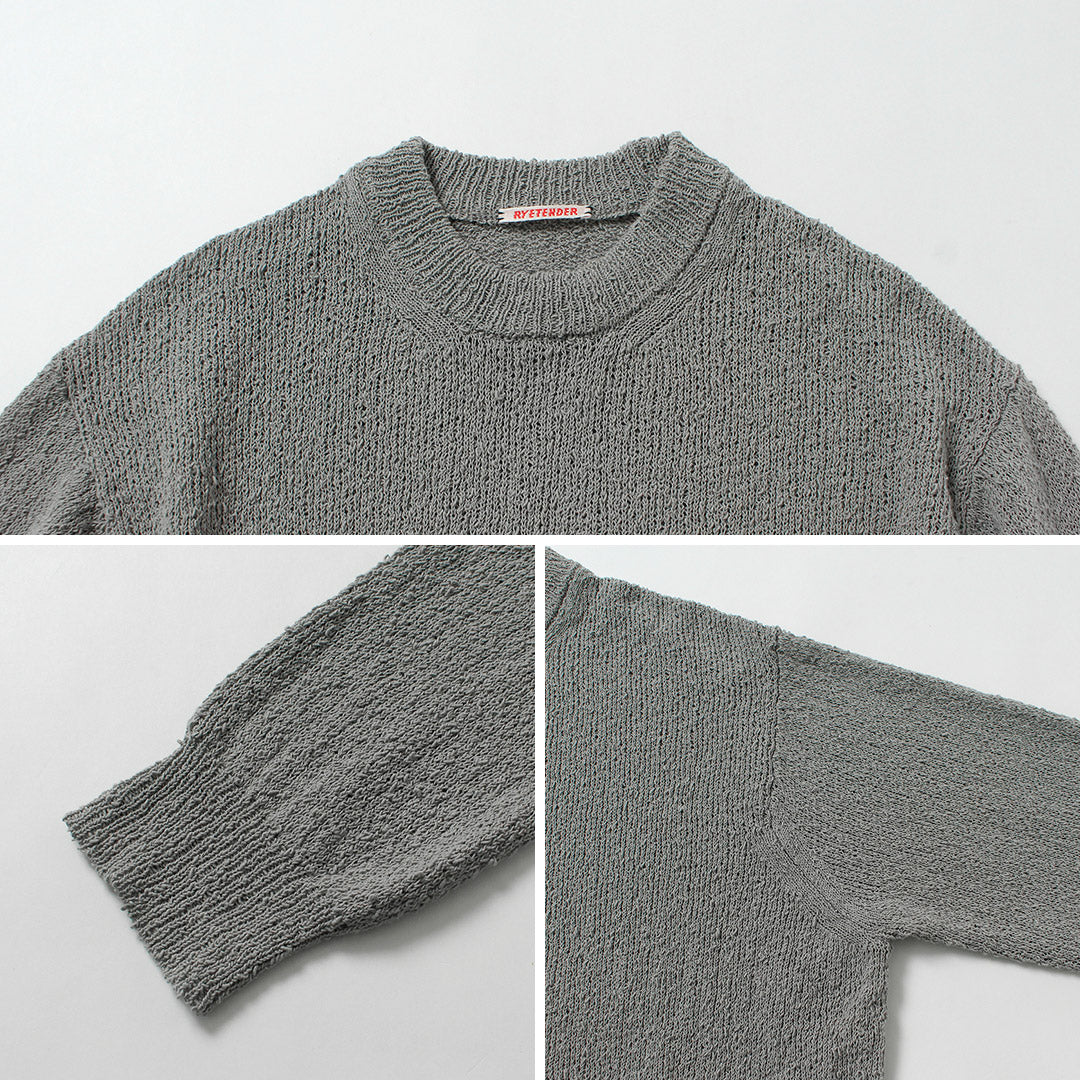 RYE TENDER / Tufa Cotton Knot Yarn Crew Pullover