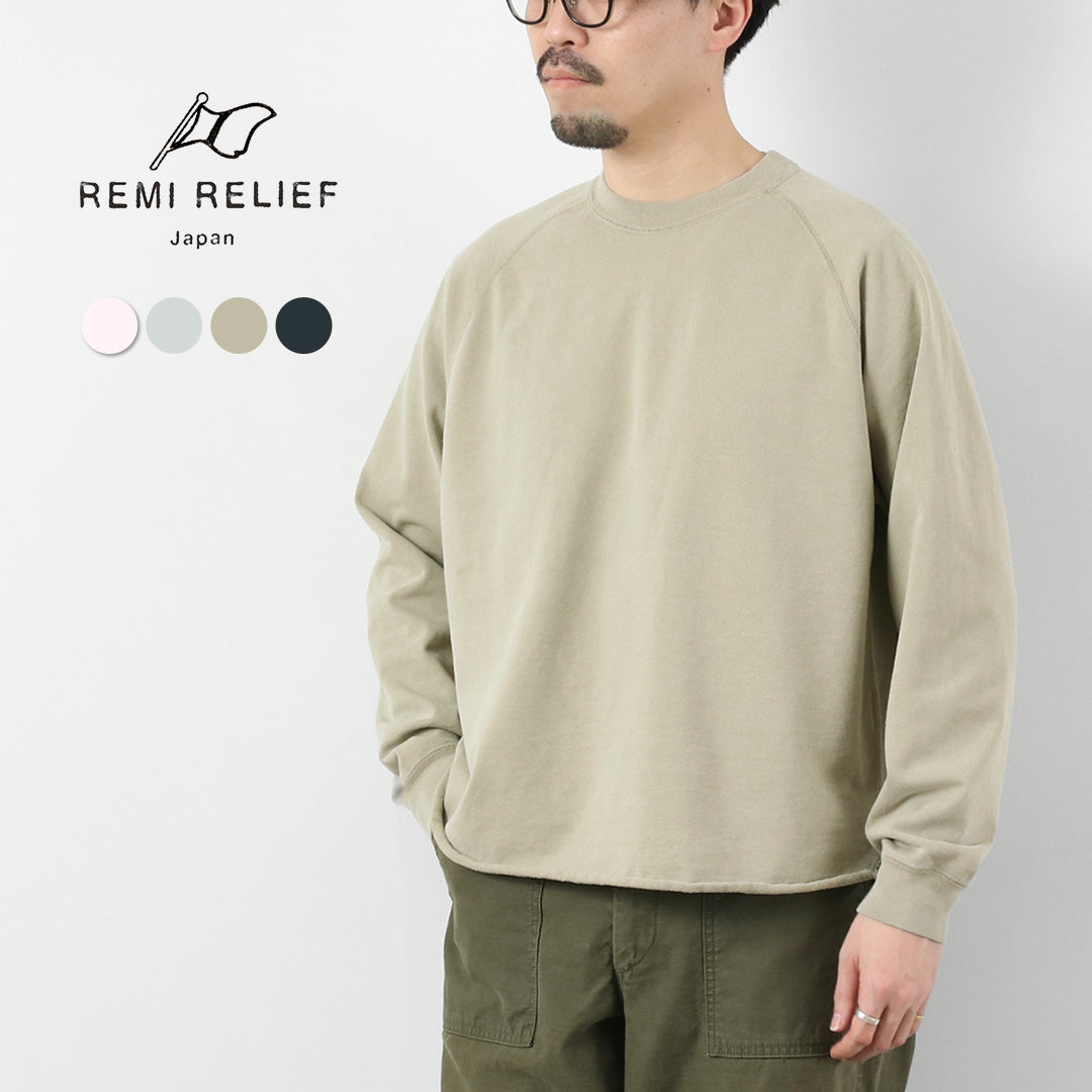 REMI RELIEF / SP Processing Supima French Terry Raglan Crew Sweatshirt