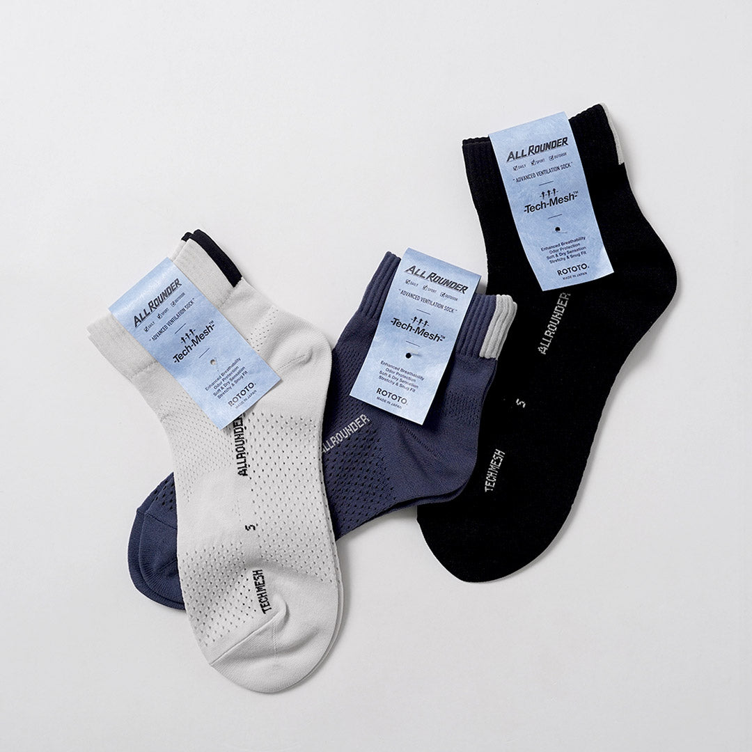 ROTOTO / Allrounder Tech-Mesh Ankle Socks