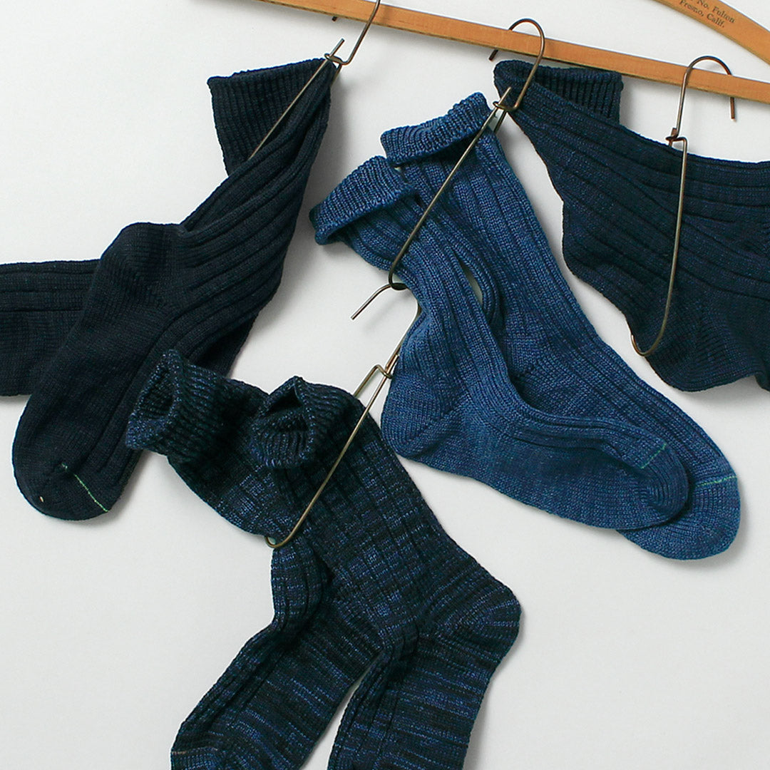 ROTOTO / Organic Cotton Indigo Tone Socks