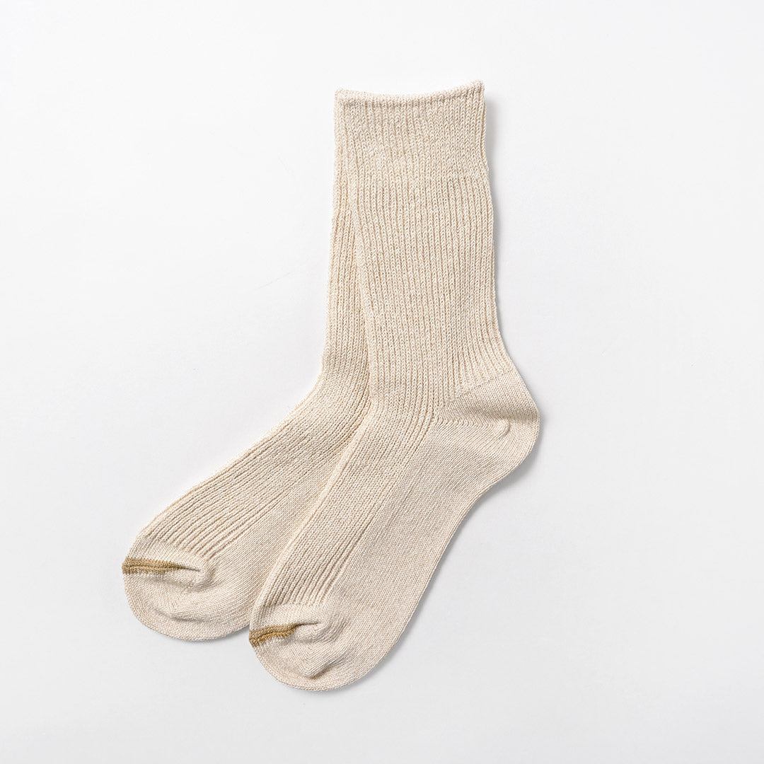 ROTOTO / Washi Recycled Cotton Ribbed Crew Socks