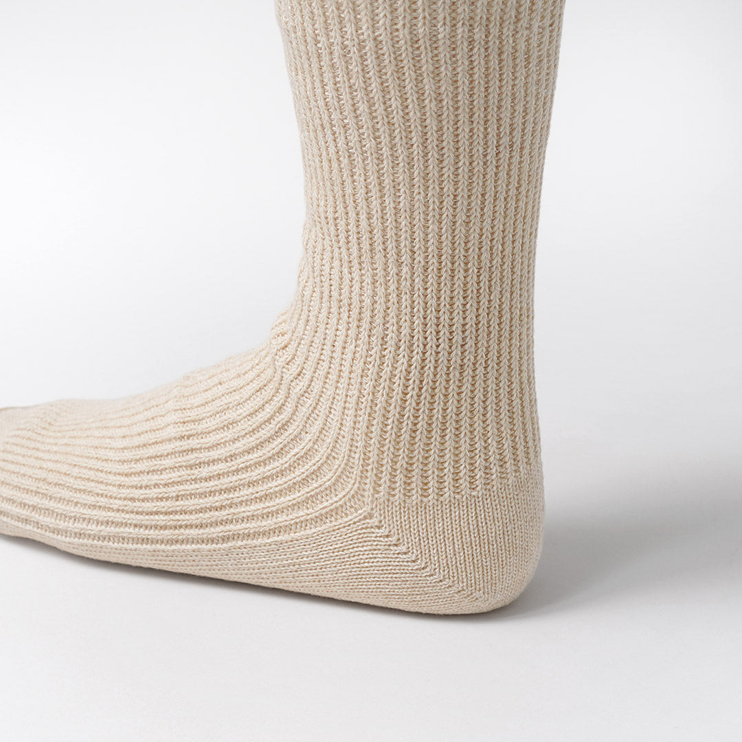 ROTOTO / Washi Recycled Cotton Ribbed Crew Socks