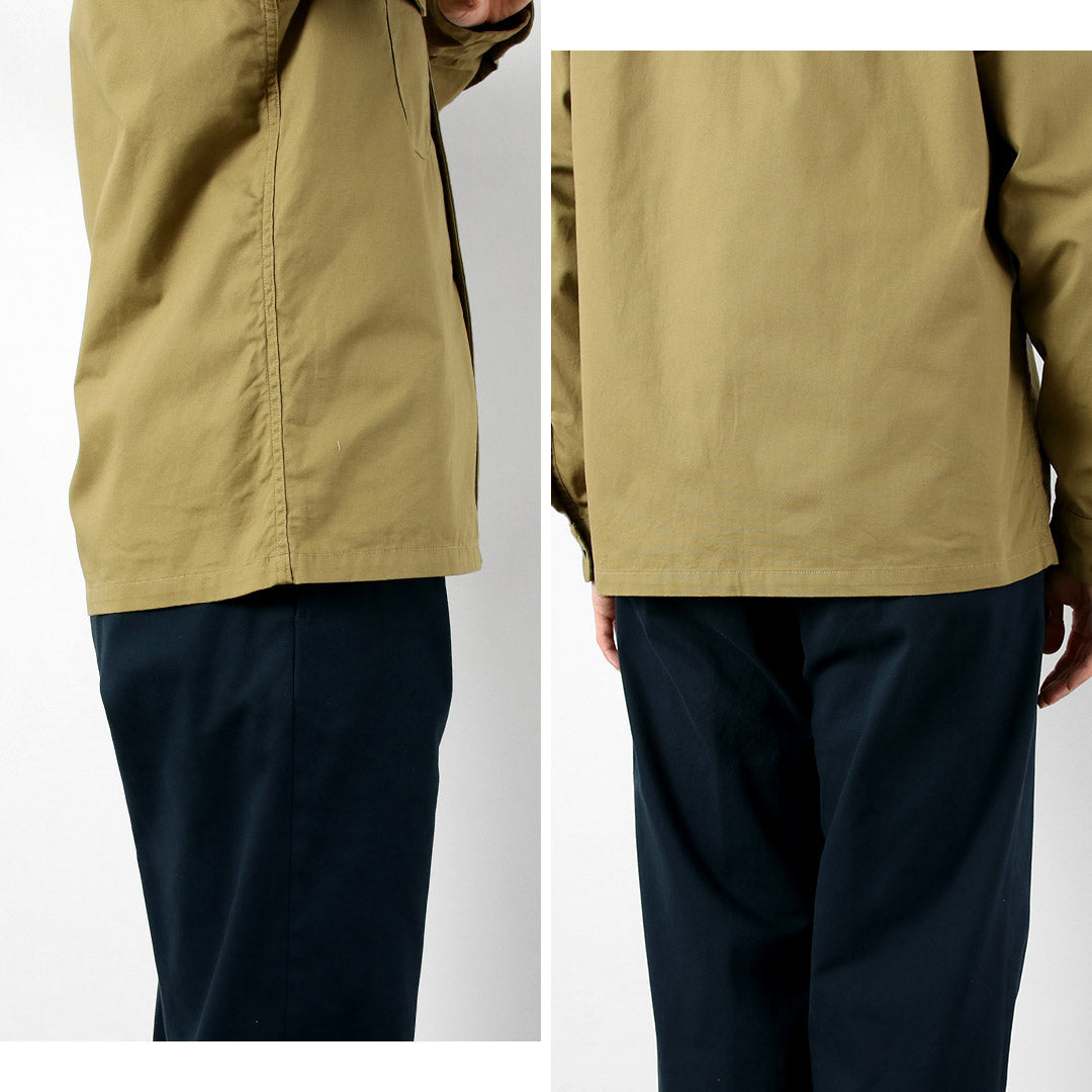 FOB FACTORY / F3515 Vat-dyed Poplin Open Collar Shirt