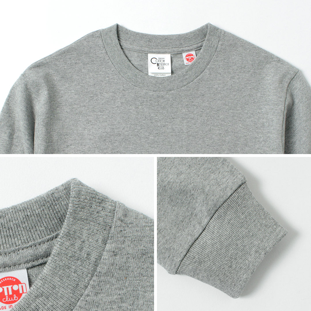 COTTON RESEARCH CLUB / 6.6 盎司长袖管状 T 恤
