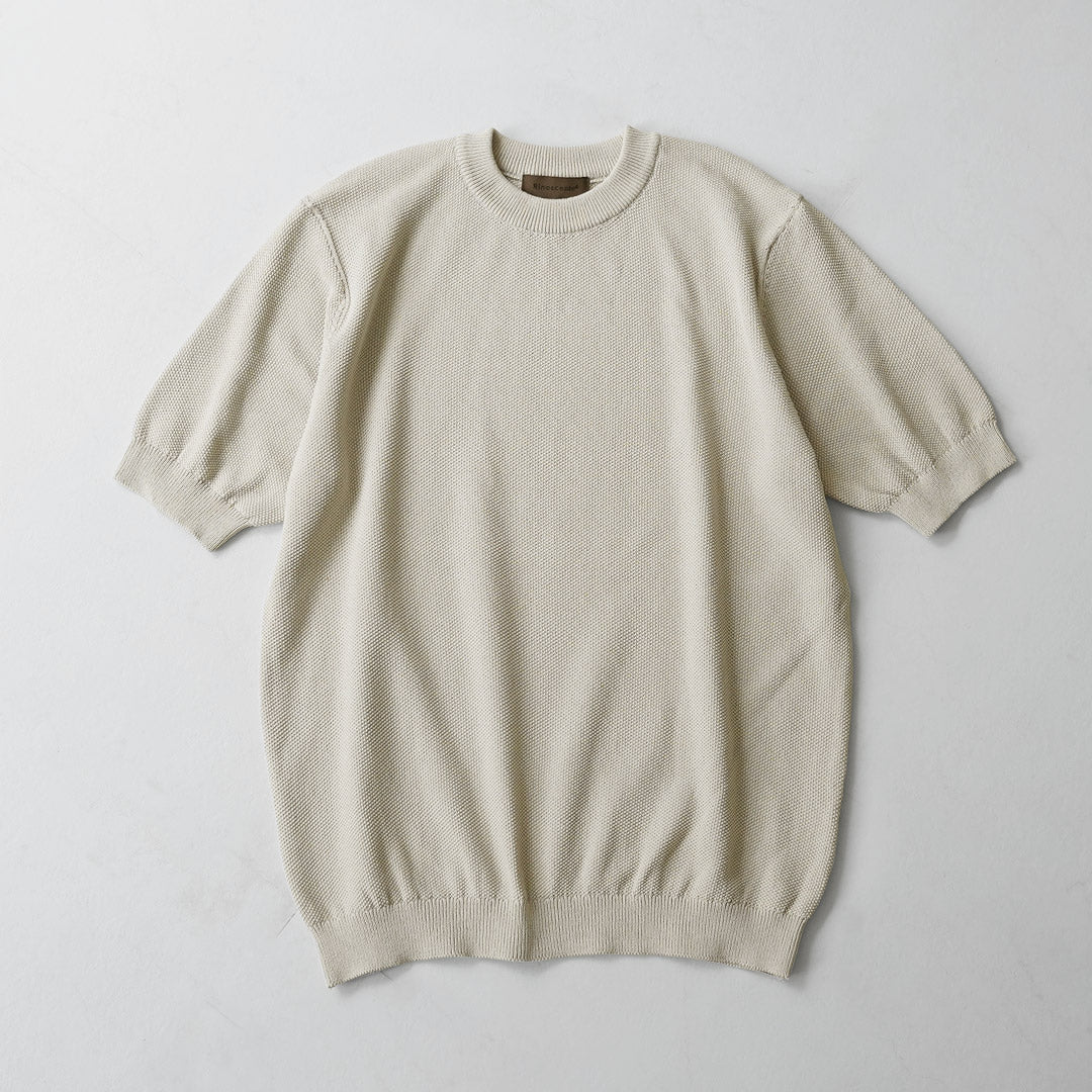 RINASCENTE / Hybrid Washable Pique Crew Neck Knit T-Shirt
