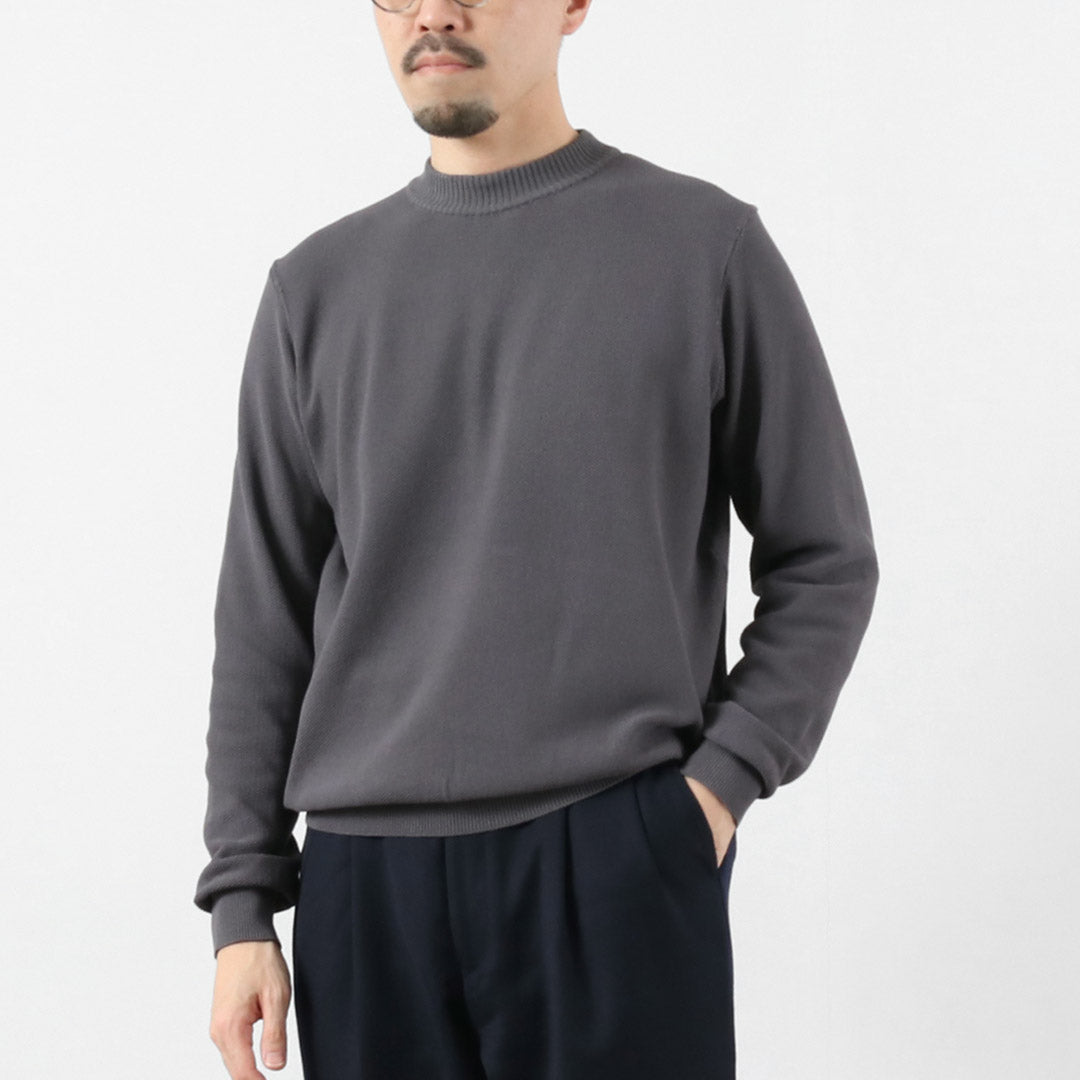 RINASCENTE / Hybrid Washable Kanoko Boat Neck Long Sleeve Knit T-Shirt