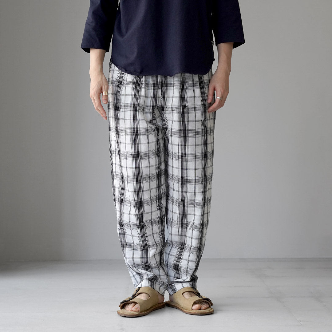 BURLAP OUTFITTER / Seersucker Checked Track Pants