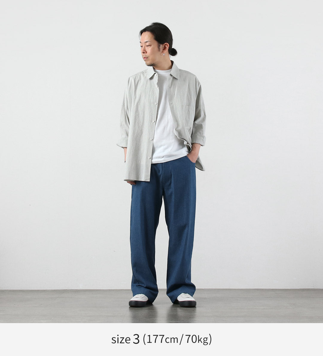 BASISBROEK / Albion 8oz Denim Pantalones sencillos semianchos