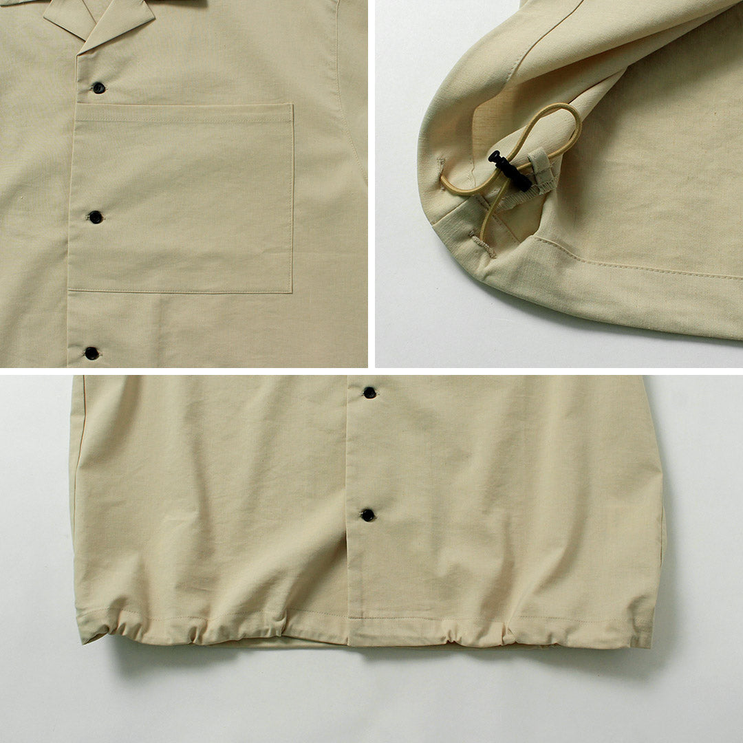BASISBROEK / Linen-Blend Stretch Open Collar Shirt