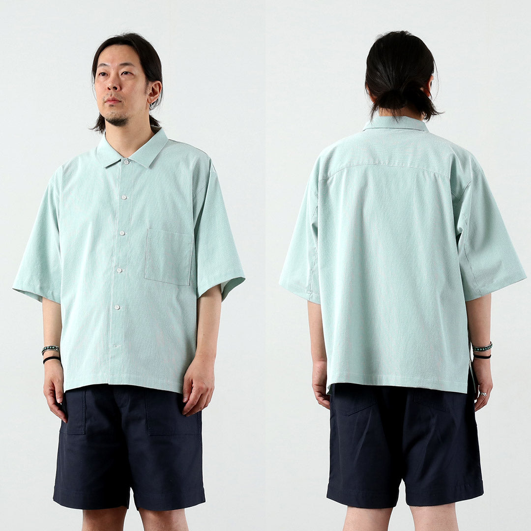 BASISBROEK / Putten Seersucker Side-Zip Short Sleeve Shirt