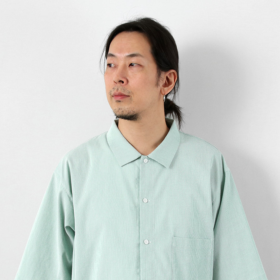 BASISBROEK / Putten Seersucker Side-Zip Short Sleeve Shirt