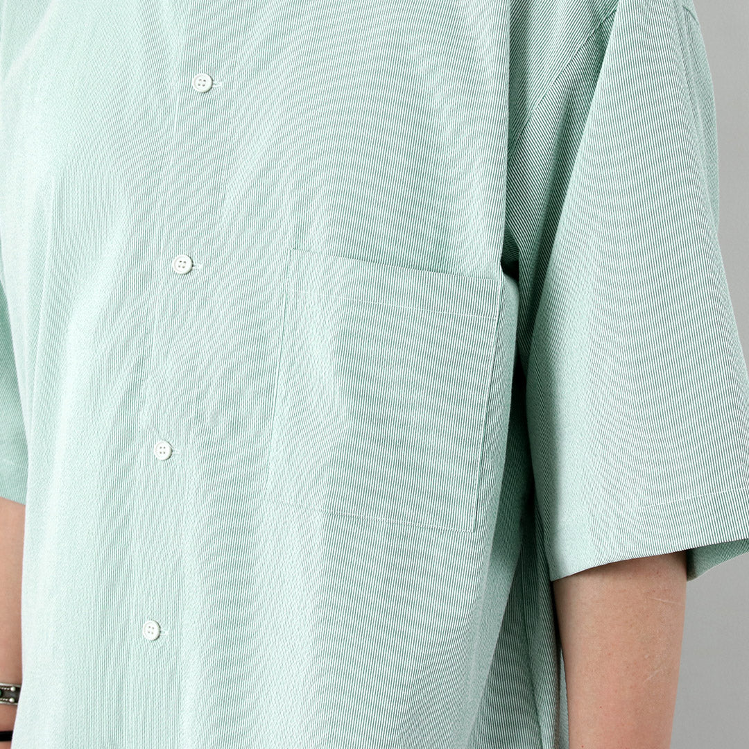 BASISBROEK / Putten Seersucker Side-Zip Short Sleeve Shirt