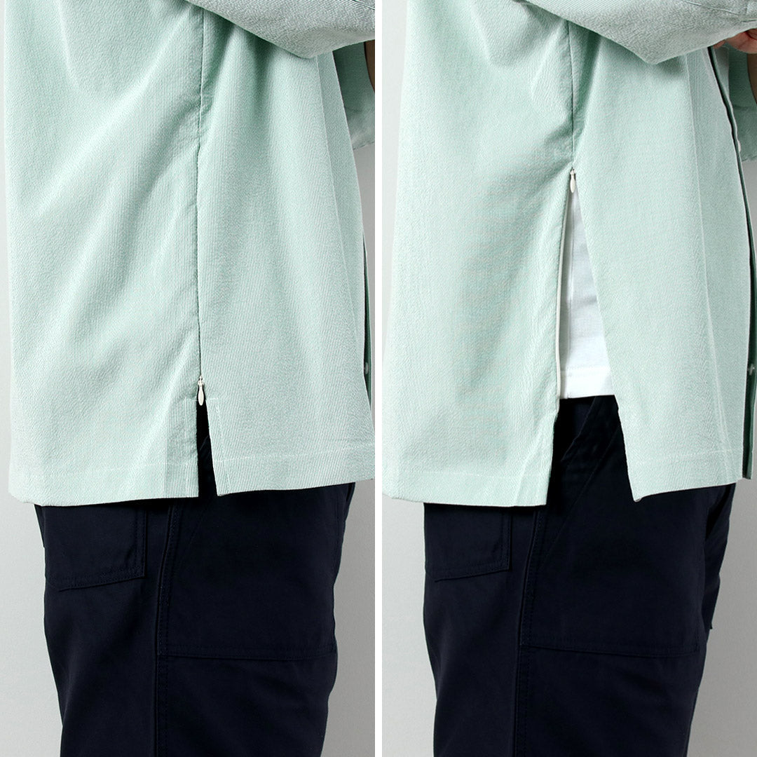 BASISBROEK / Putten Seersucker Side-Zip Short Sleeve Shirt