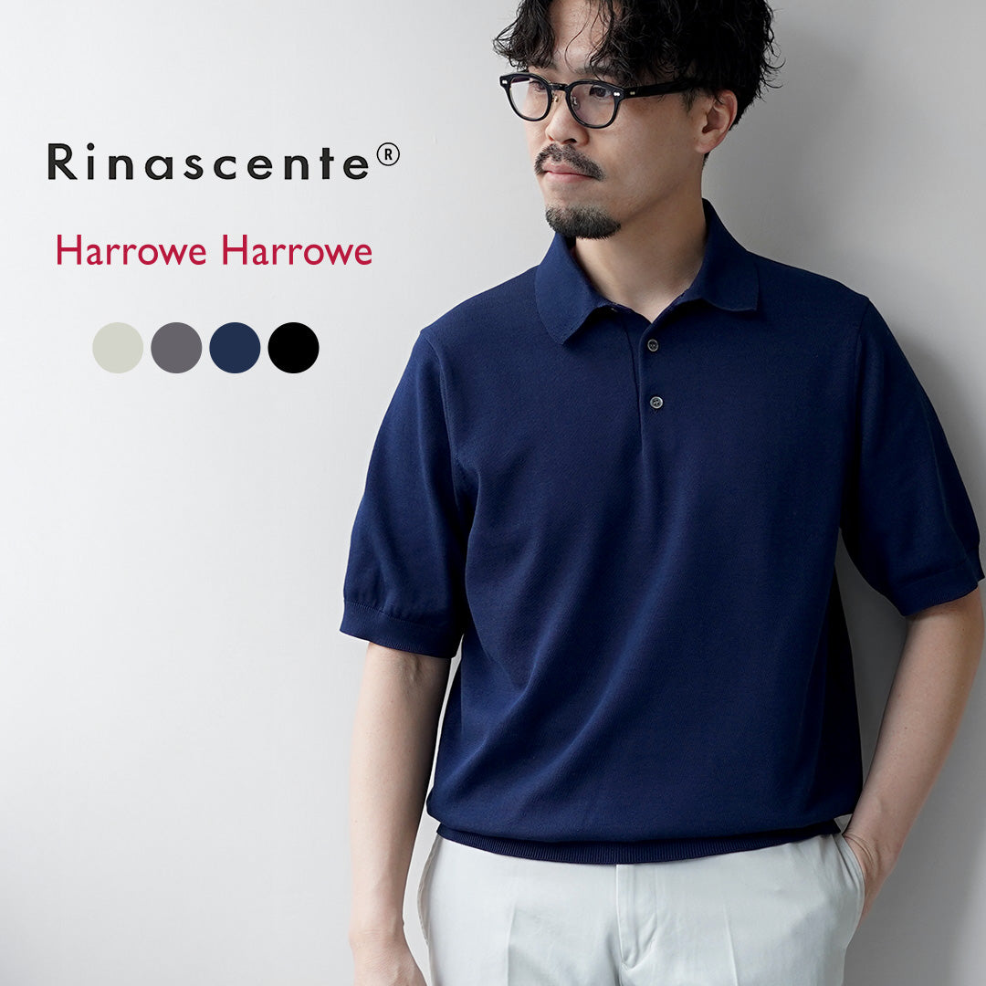 RINASCENTE / 定制 12G 平纹针织混合可水洗 Polo 衫